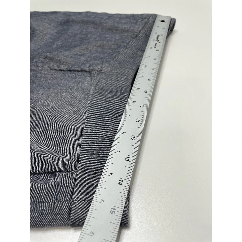 Banana Republic Womens Navy Linen Blend Wide Leg Crop Pants 8 Preppy Office
